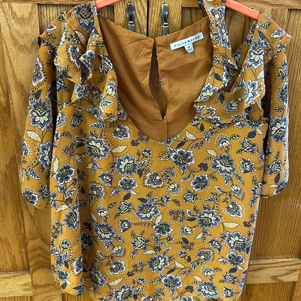 Medium brown Haute Monde floral blouse